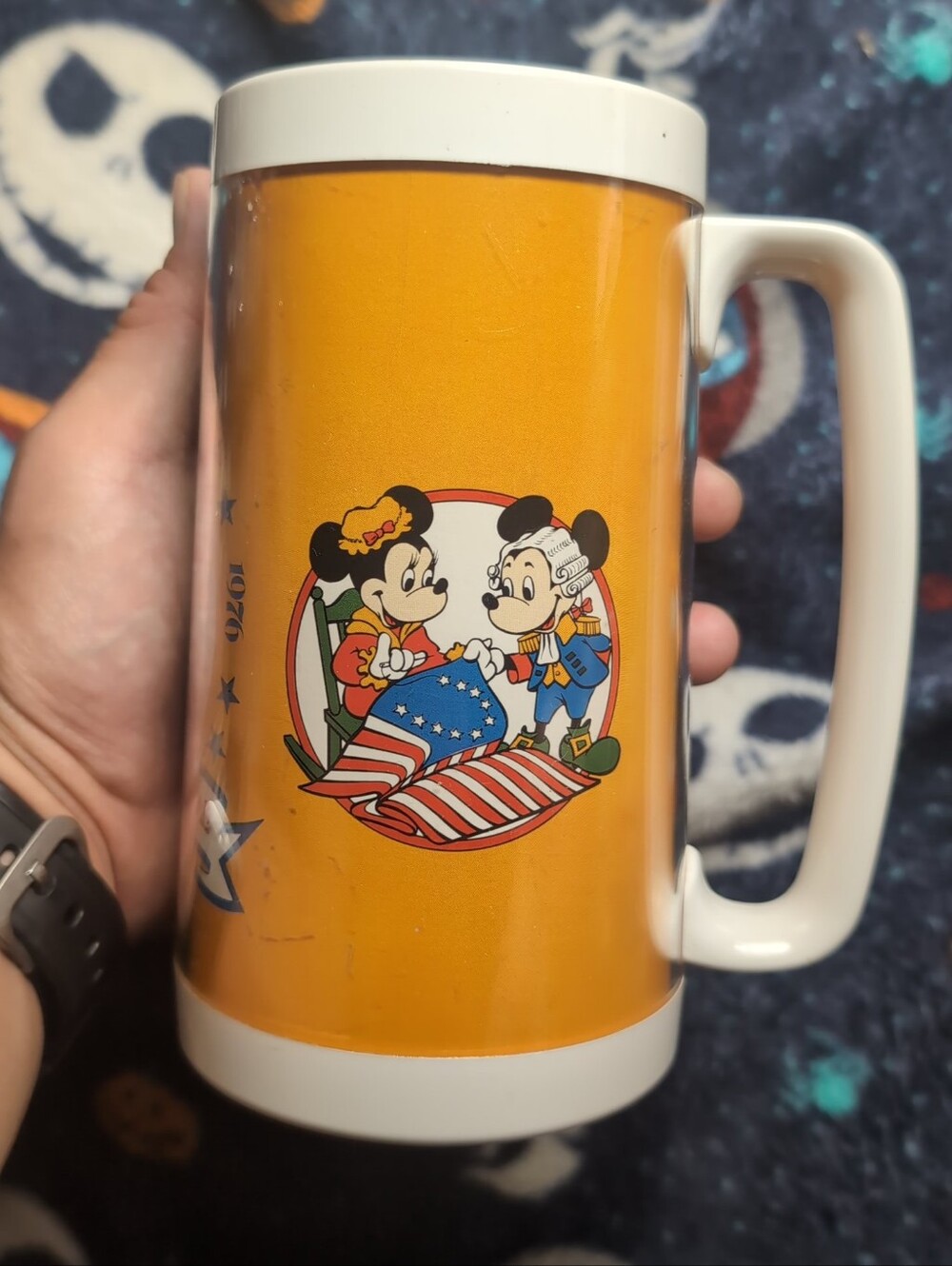 Vintage 1976 Disney Bicentennial Thermo-Serv Mug America on Parade Mickey Mouse